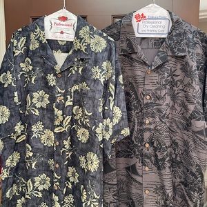 Pair Tommy Bahama 100% silk dress shirts XL